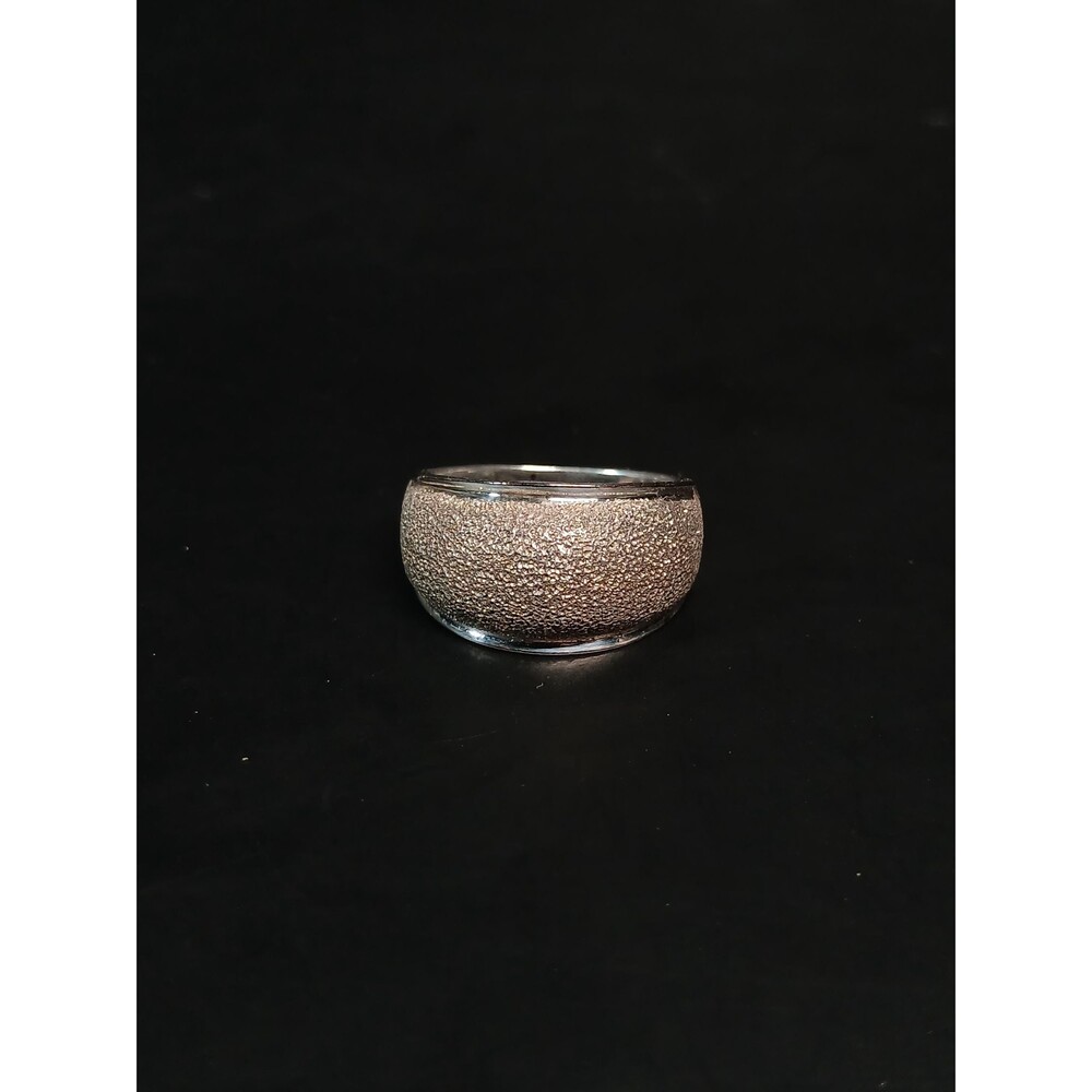 Sterling Silver Brushed Dome Ring 925 Two Tone Wide Band Size 7.25